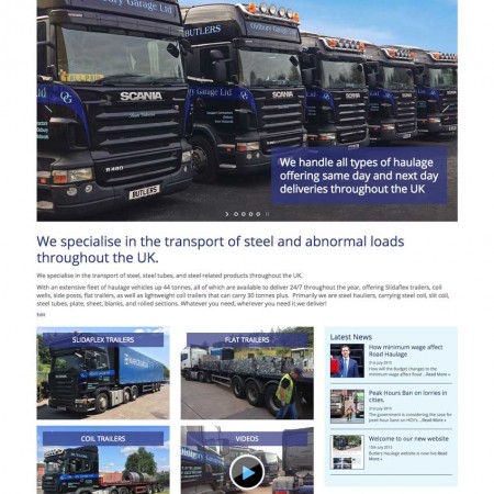 Butlers Haulage New Website